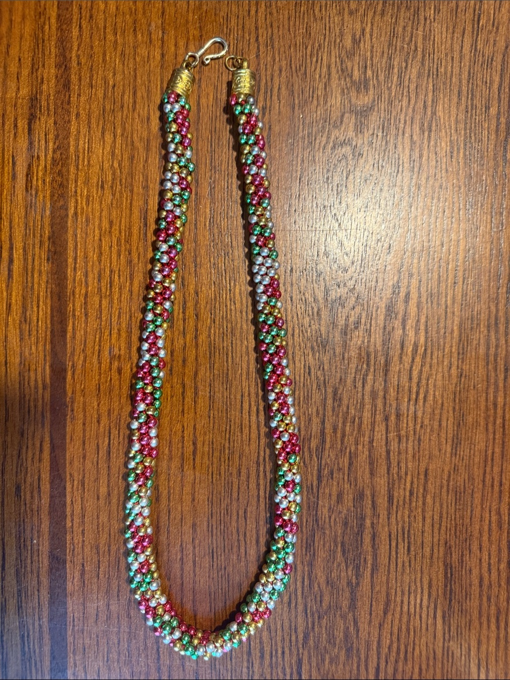 Kumihimo glass beaded necklace